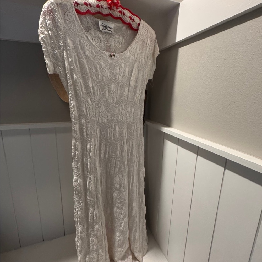 California goldrush vintage white lace dress